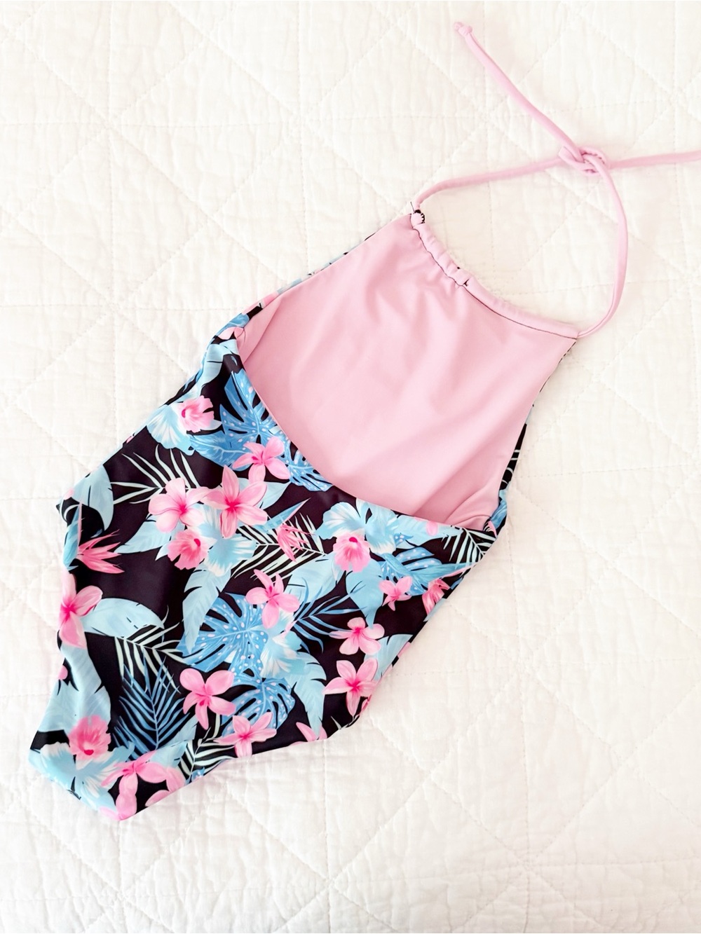 NEW Feather 4 Arrow Girls' Tropical Floral Halter One-Piece Swimsuit NWOT - Picture 3 of 3